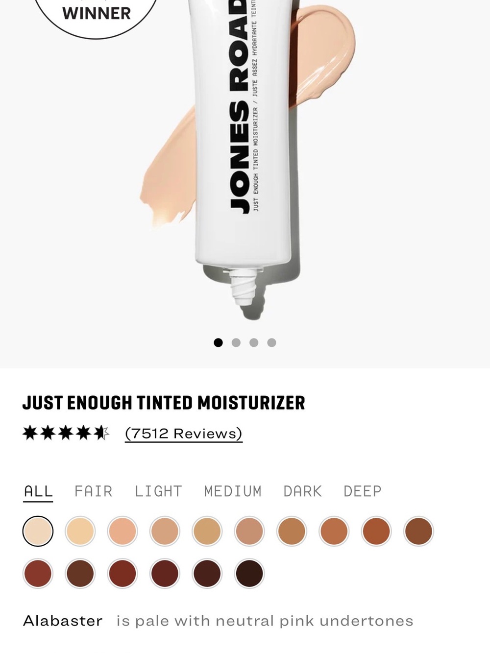 Jones Road Just Enough Tinted Moisturizer - Alabaster